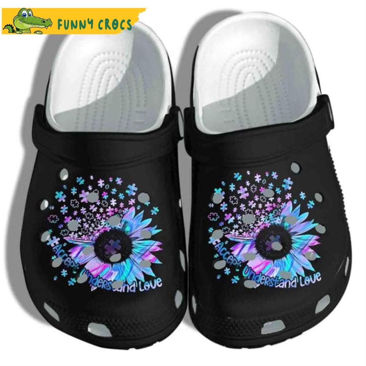 Autism Awareness Sunflower Puzzle Floral Crocs Clog Shoes