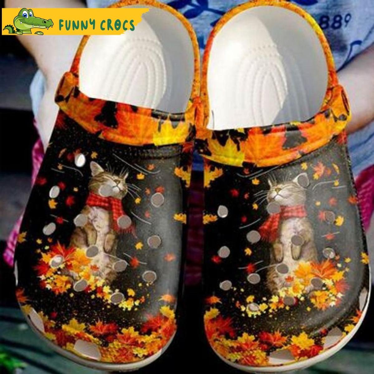 Autumn Cat Crocs Sandals