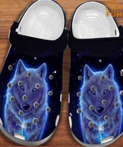 Awesome Brighten Wolf Crocs Slippers