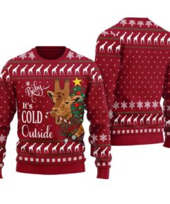 Baby Its Cold Outside Giraffe Ugly Christmas Sweater