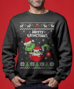 Baby Yoda And Grinch Xmas Sweaters