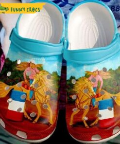 Barrel Racing Girl Horse Crocs Slippers