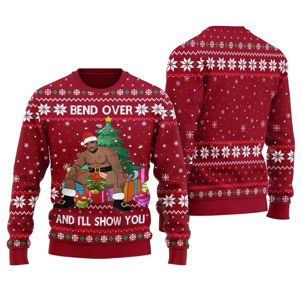 Barry Wood Bend Over And L Will Show You Ugly Christmas Sweater