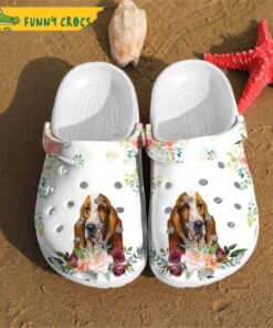 Basset Hound Floral Crocs Shoes