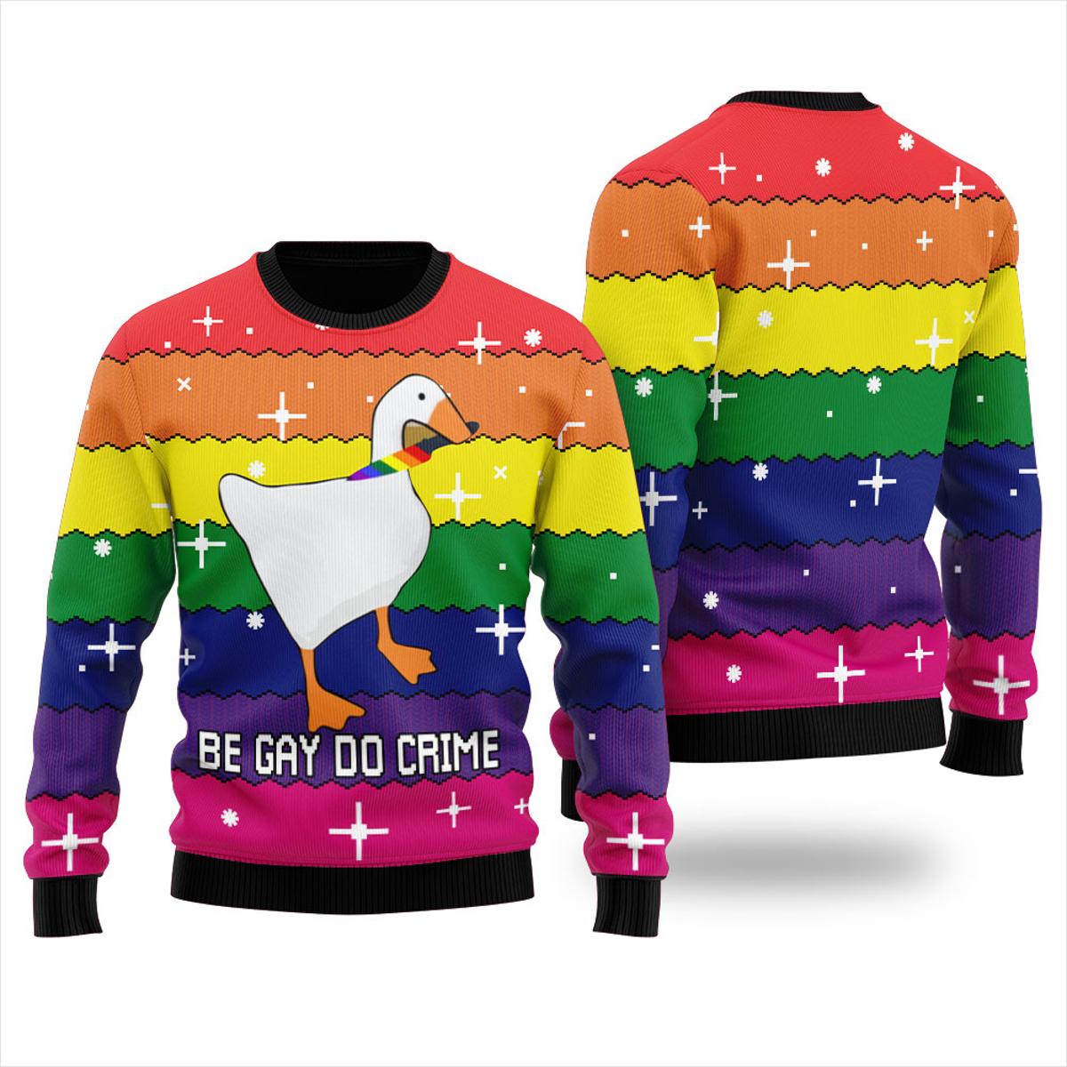 Be Gay Do Crime Lgbt Womens Ugly Sweater