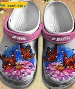 Be Strong Butterfly Flower Crocs Clog