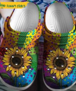 Be Sunshine Like Sunflower Hippie Colorful Floral Crocs Shoes