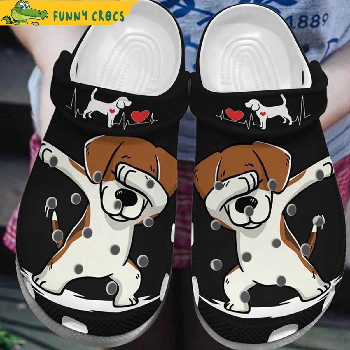 Beagle Floral Crocs Sandals