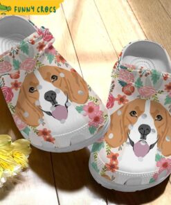 Beagle Floral Crocs Sandals