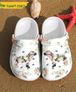 Beagle Pink Flower Dog Crocs Sandals