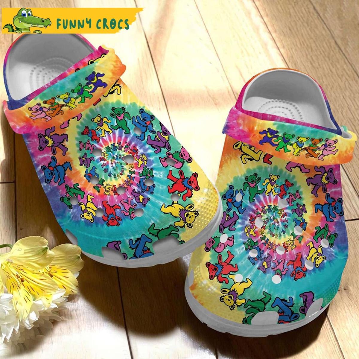 Bear Colorful Tie Dye Crocs Sandals