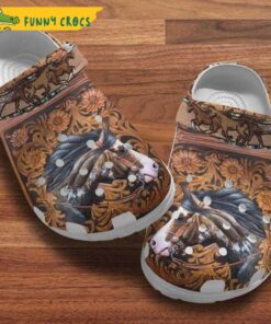 Beautiful Brown Horse Pattern Crocs Shoes