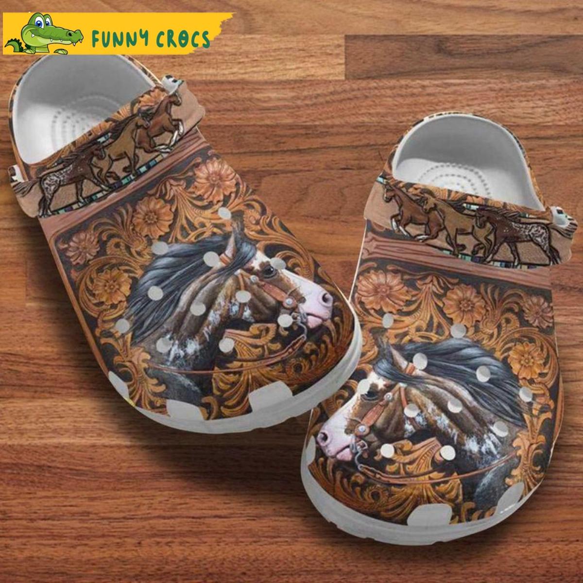 Beautiful White Horse Crocs Sandals