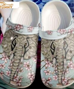 Beautiful Elephant Flower Crocs Clog Shoes