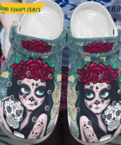 Beautiful Girl Flower Sugar Skull Floral Crocs Classic