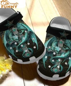 Beautiful Green Dragon Crocs Shoes