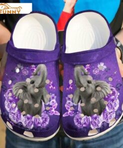 Beautiful Purple Flowers Elephant Crocs Clog