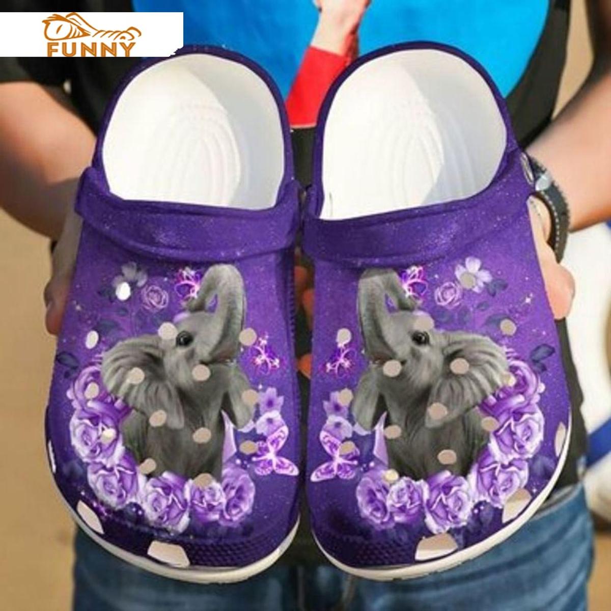 Beautiful Elephant Flower Crocs Clog Shoes