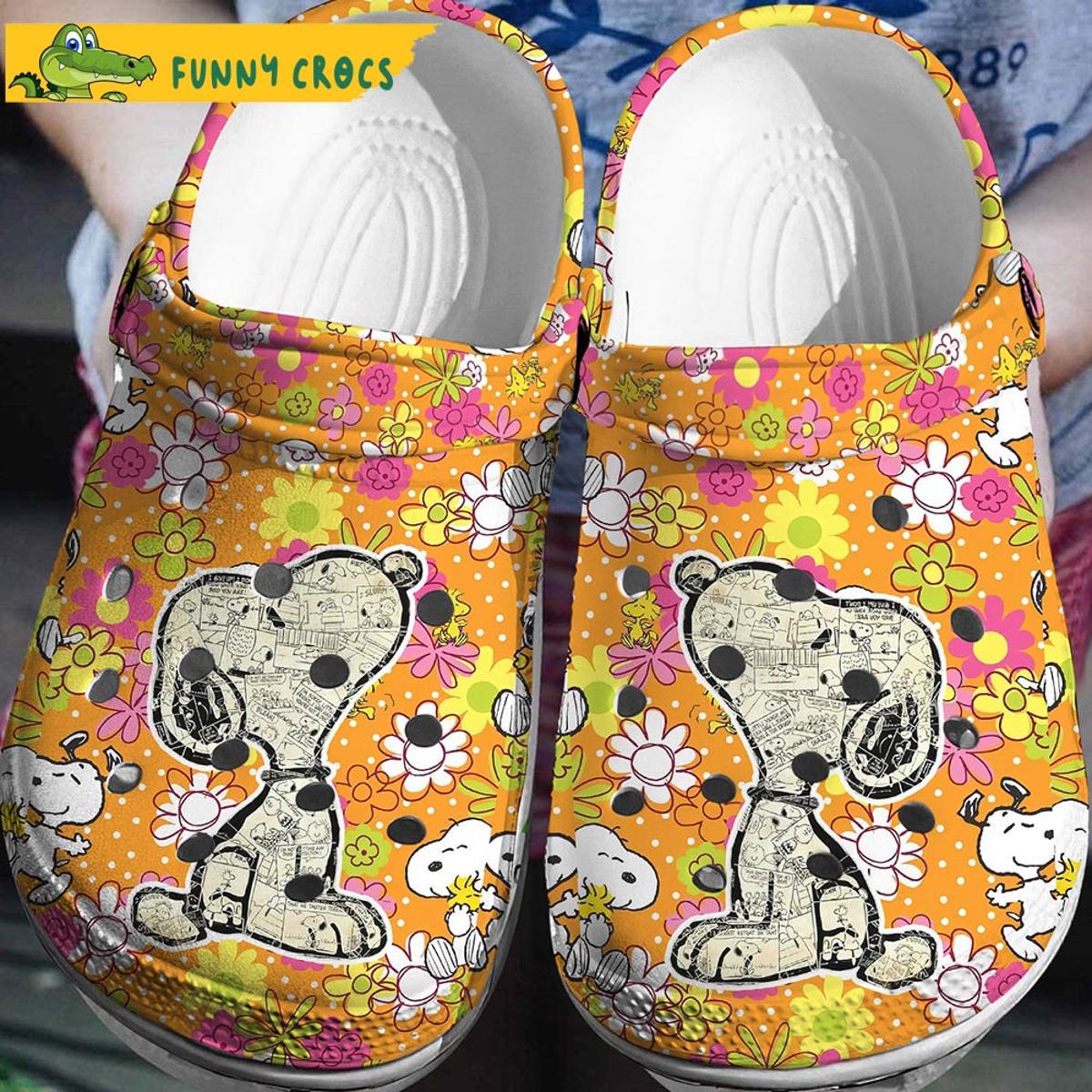 Custom Snoopy Pattern Red Crocs Clog