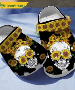 Beautiful Sunflower Skull Gifts Crocs Classic