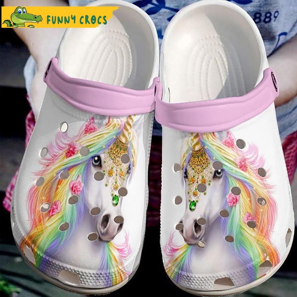 Cream Rainbow Donut Unicorn Crocs Sandals