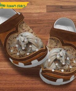 Beautiful White Horse Crocs Sandals