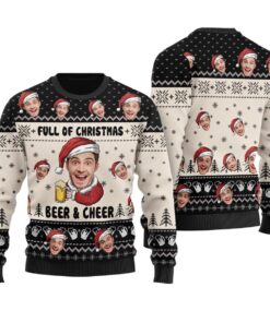 Beer And Cheer Custom Face Christmas Sweater