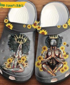 Black Afro King Queen Couple Family Floral Crocs Slippers