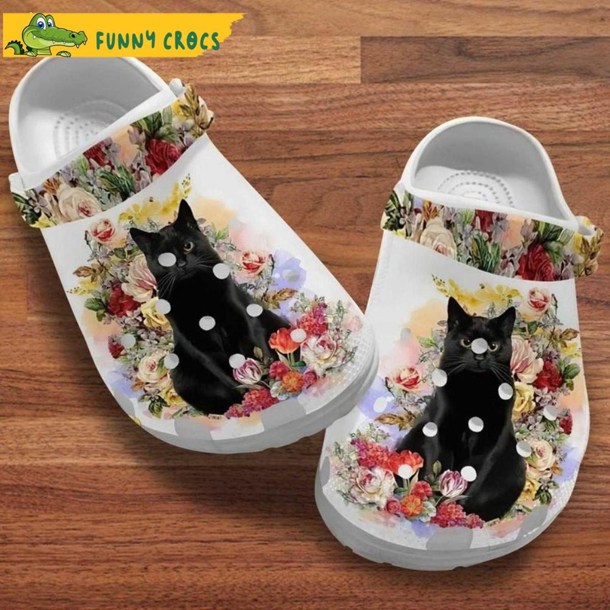 Black Cat Under The Tree Cat Crocs Slippers