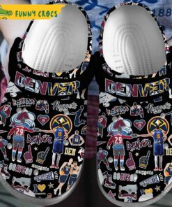 Black Denver Nuggets Nba Basketball Crocs Clog Slippers