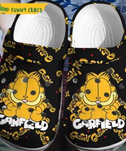 Black Garfield Crocs Sandals