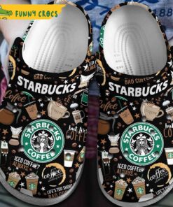 Black Starbucks Coffee Crocs Shoes