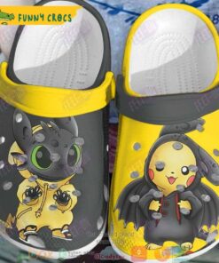 Black Stitch And Pikachu Halloween Crocs Shoes