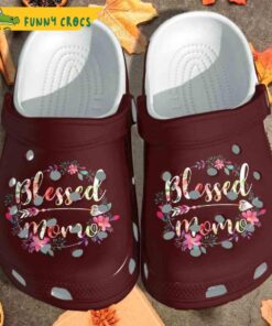 Blessed Mom Floral Crocs Slippers