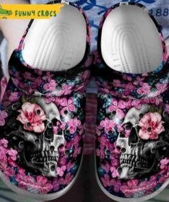 Blooming Skull Halloween Style Floral Galaxy Crocs Sandals