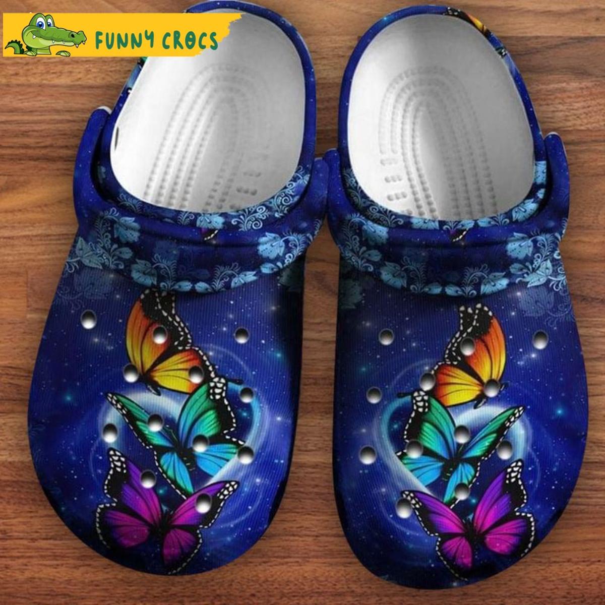 Butterfly Azure Mandala Pattern Crocs Shoes