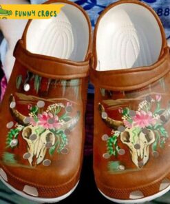 Boho Floral Skull Crocs , Skull Gifts