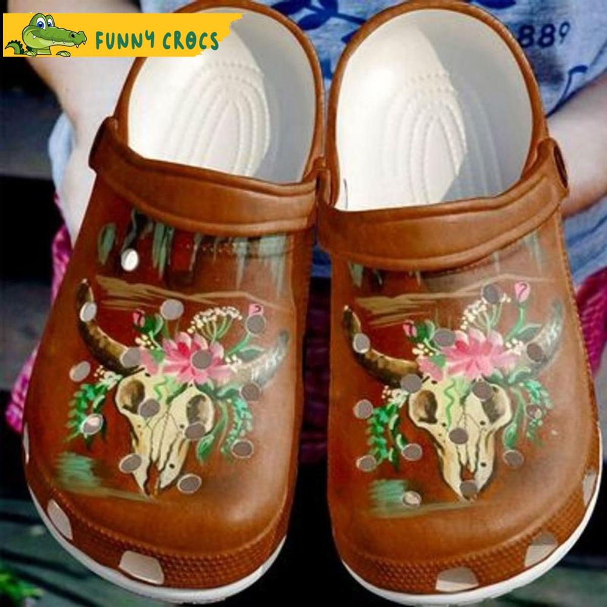 Sunflower Floral Skull Gifts Crocs Clog Shoes