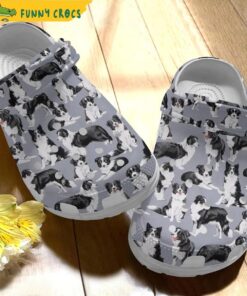 Border Collie Pattern Dog Crocs