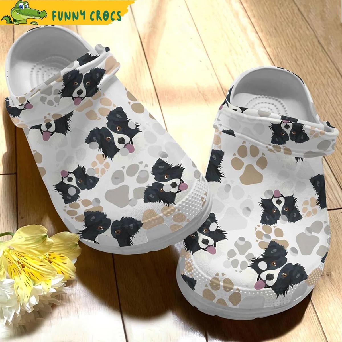 Border Collie Pattern Dog Crocs