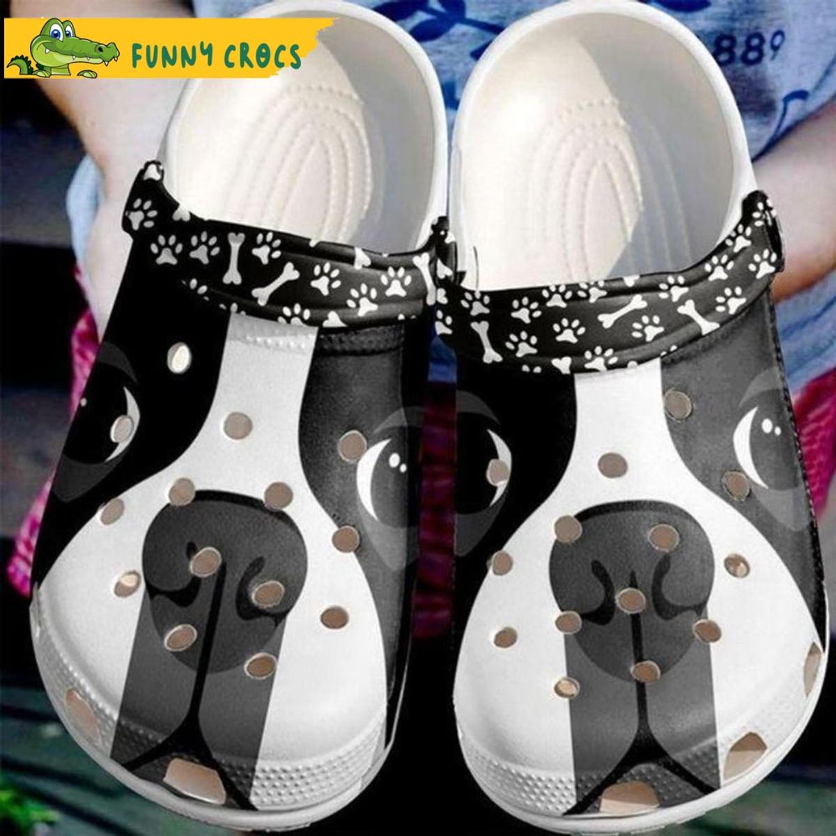 Boston Terrier Hippie Dog Crocs Slippers