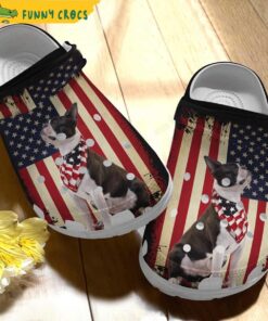Boston Terrier In Independence Day Dog Crocs Classic