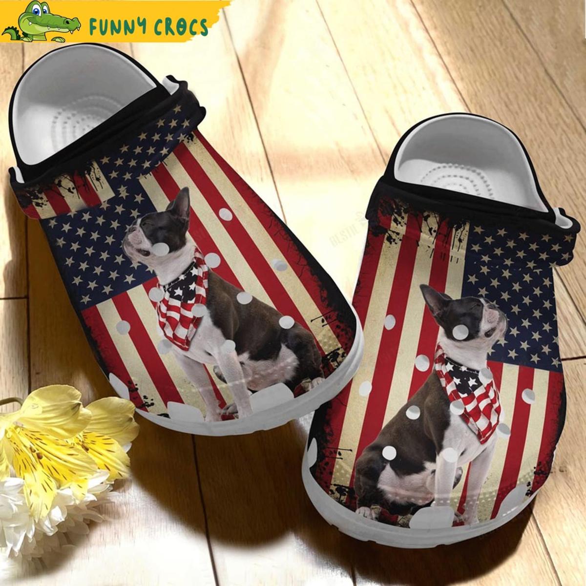 Boston Terrier In Independence Day Dog Crocs Classic