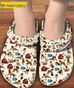 Boxer Dog Seamless Pattern Crocs Sandals