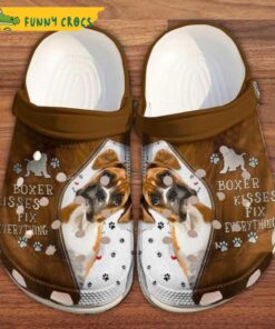 Boxer Kisses Fix Everything Cute Dog Crocs Sandals