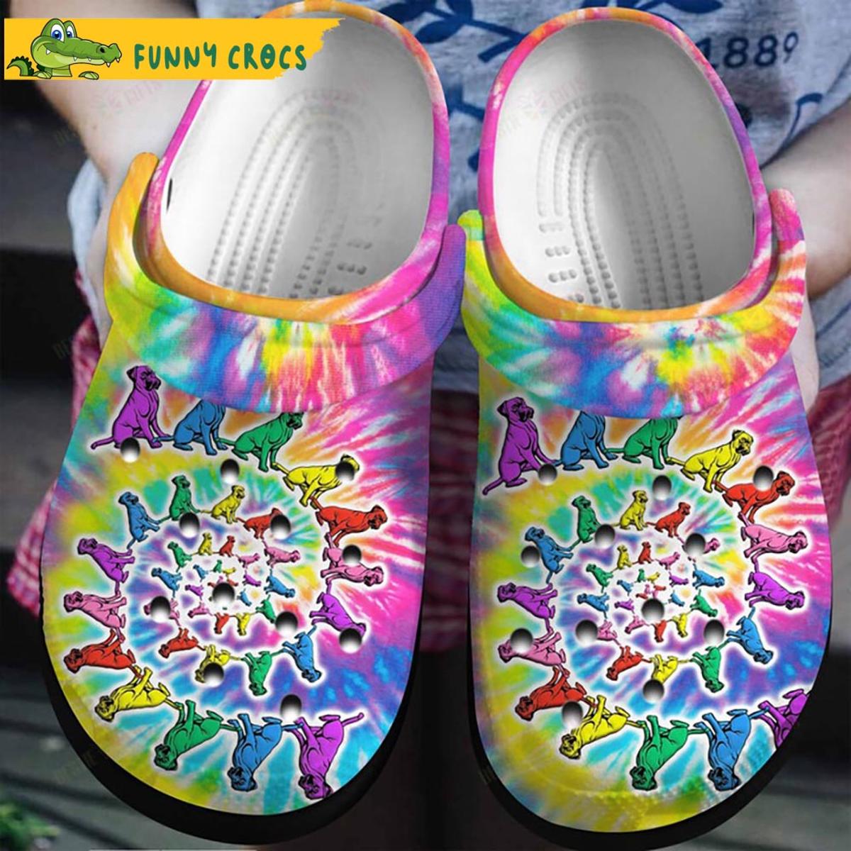 Autism Awareness Ribbon Tie Dye Crocs Shoes