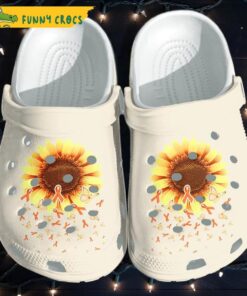 Breast Cancer Awareness With Sunflower Crocs Clog Shoes
