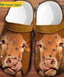 Brown Cow Tongue Cute Crocs Clog