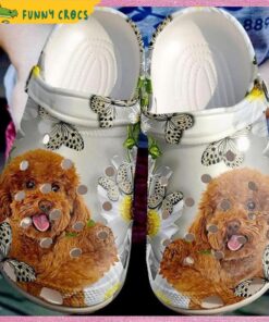 Custom Poodle Red Crocs Clog Slippers