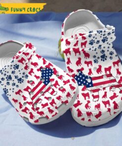 Bulldog American Flag Dogs Crocs Shoes